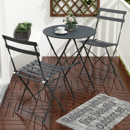 Set da bistrot pieghevole in acciaio da 3 pezzi Pyramid Home Decor