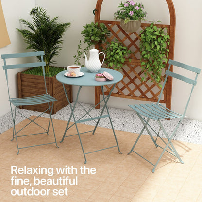 Set da bistrot pieghevole in acciaio da 3 pezzi Pyramid Home Decor