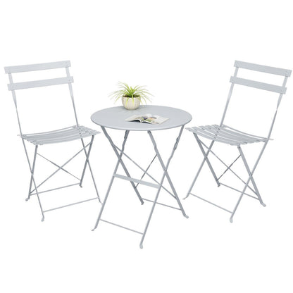 Set da bistrot pieghevole in acciaio da 3 pezzi Pyramid Home Decor