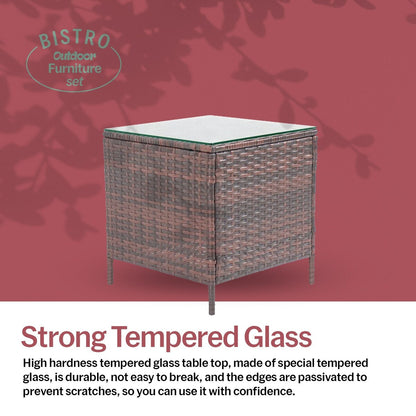 Set da bistrot da giardino in rattan da 3 pezzi Pyramid Home Decor