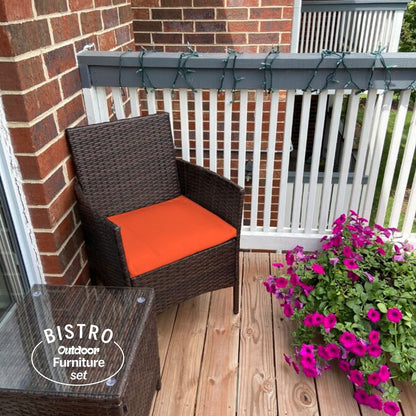 Set da bistrot da giardino in rattan da 3 pezzi Pyramid Home Decor