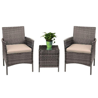 Set da bistrot da giardino in rattan da 3 pezzi Pyramid Home Decor