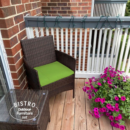 Set da bistrot da giardino in rattan da 3 pezzi Pyramid Home Decor