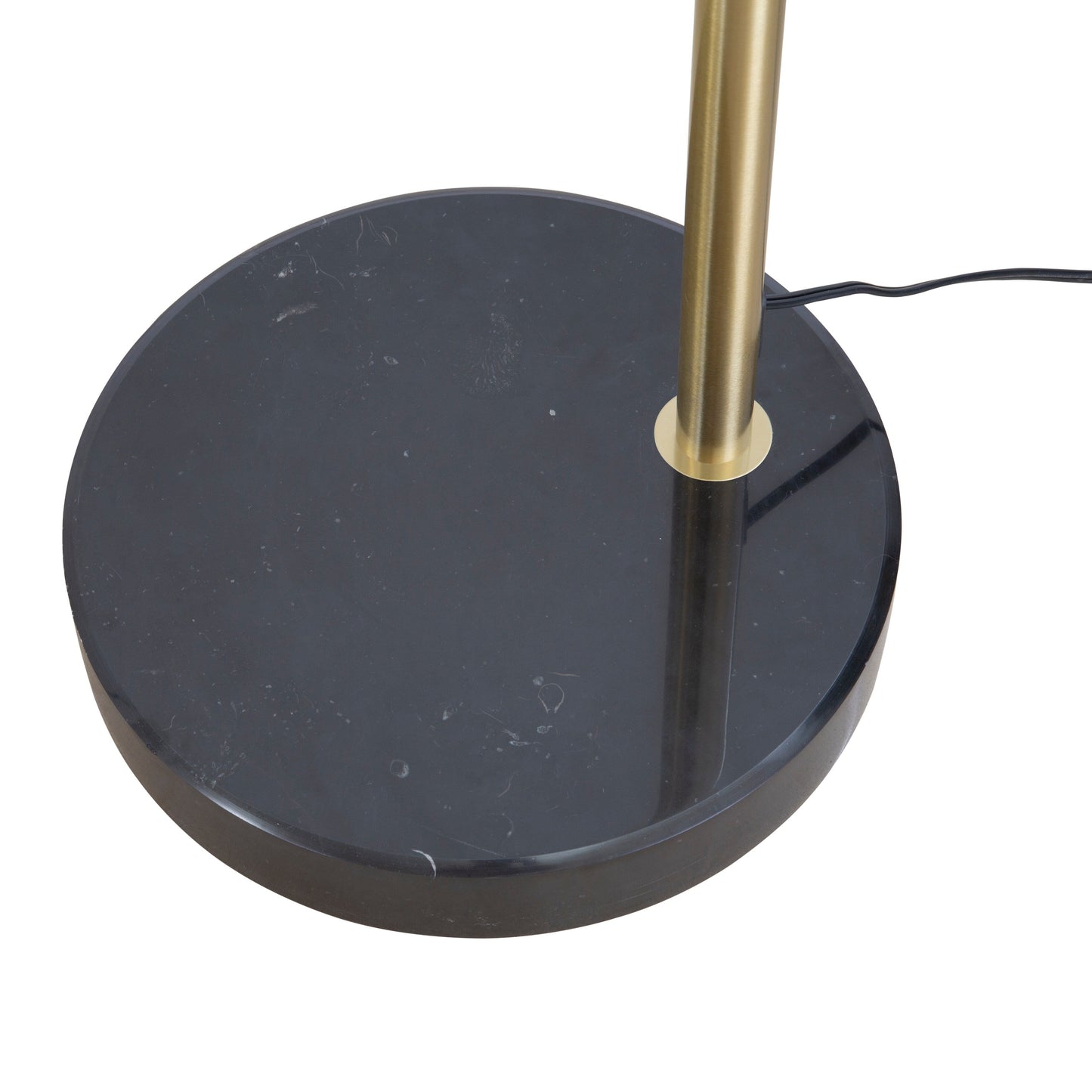 Lampada da terra ad arco regolabile in acciaio Q-Max 81 con paralume extra large e base in marmo