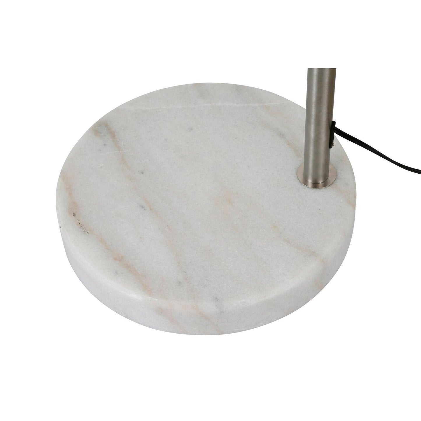 Lampada da terra ad arco regolabile in acciaio Q-Max 81 con paralume extra large e base in marmo