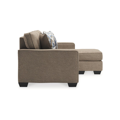 Divano Qien Chaise Longue, 2 cuscini decorativi, Driftwood Marrone Poliestere 85 pollici