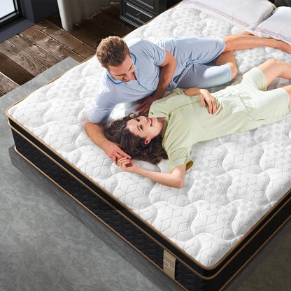 Materasso Queen, materasso ibrido morbido da 10 pollici con memory foam in gel, materasso senza fibra di vetro in una scatola