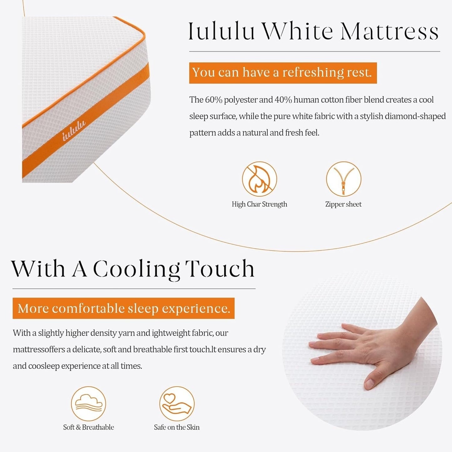 Materasso Queen, materasso in memory foam da 14 pollici Queen in a Box - Materasso Cool Gel Bed semirigido