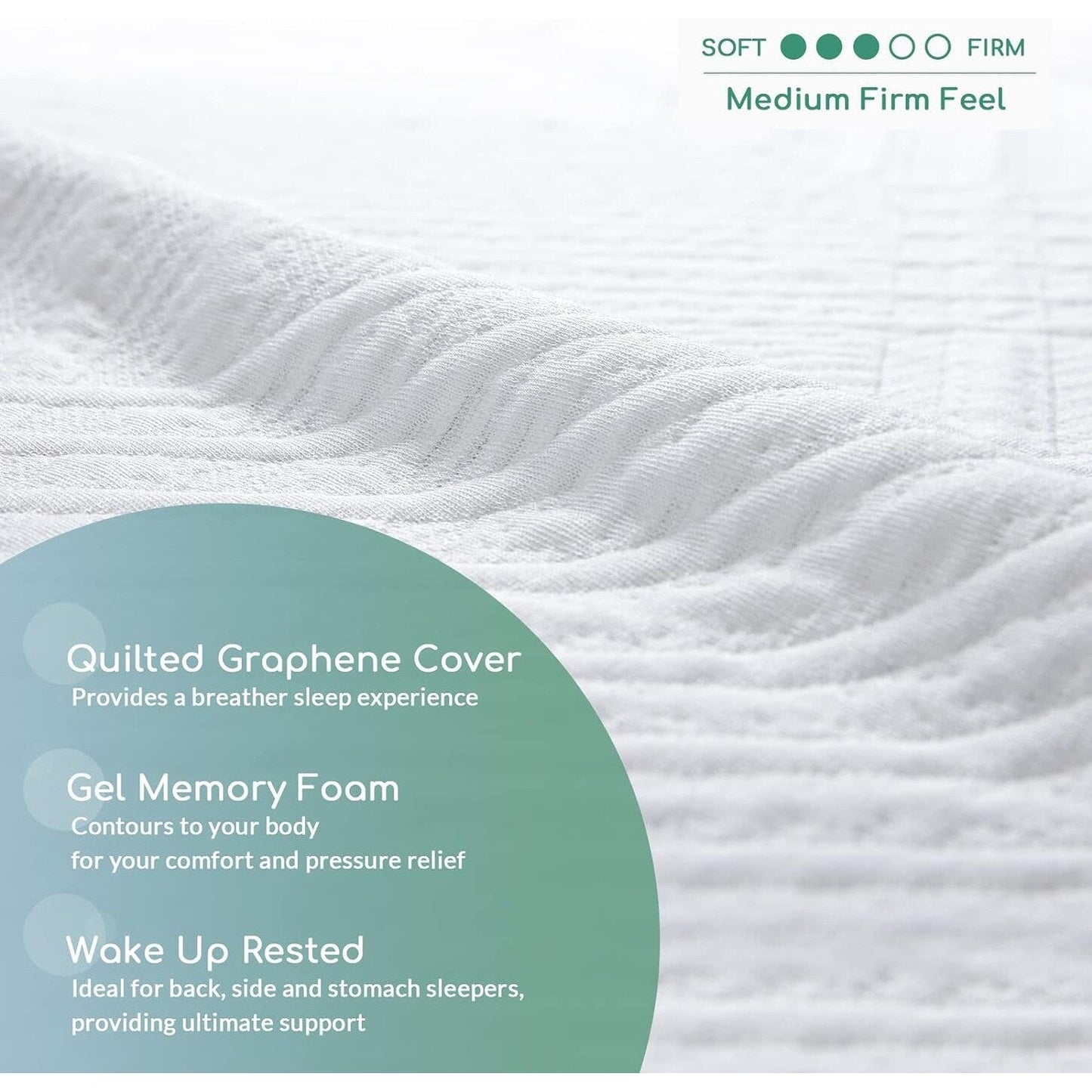 Materasso Queen, materasso in memory foam da 14 pollici Queen in a Box - Materasso Cool Gel Bed semirigido