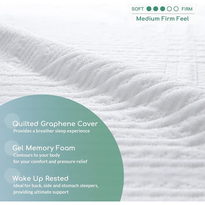 Materasso Queen, materasso in memory foam da 14 pollici Queen in a Box - Materasso Cool Gel Bed semirigido