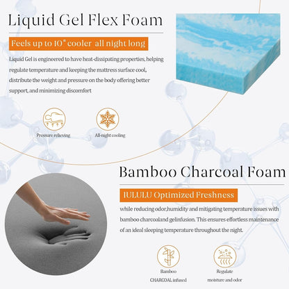 Materasso Queen, materasso in memory foam da 14 pollici Queen in a Box - Materasso Cool Gel Bed semirigido