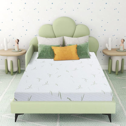 Materasso Queen, memory foam da 6 pollici, fodera in bambù traspirante, gel al tè verde di media rigidità