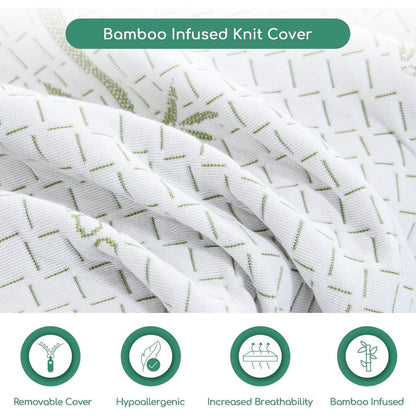 Materasso Queen, memory foam da 6 pollici, fodera in bambù traspirante, gel al tè verde di media rigidità