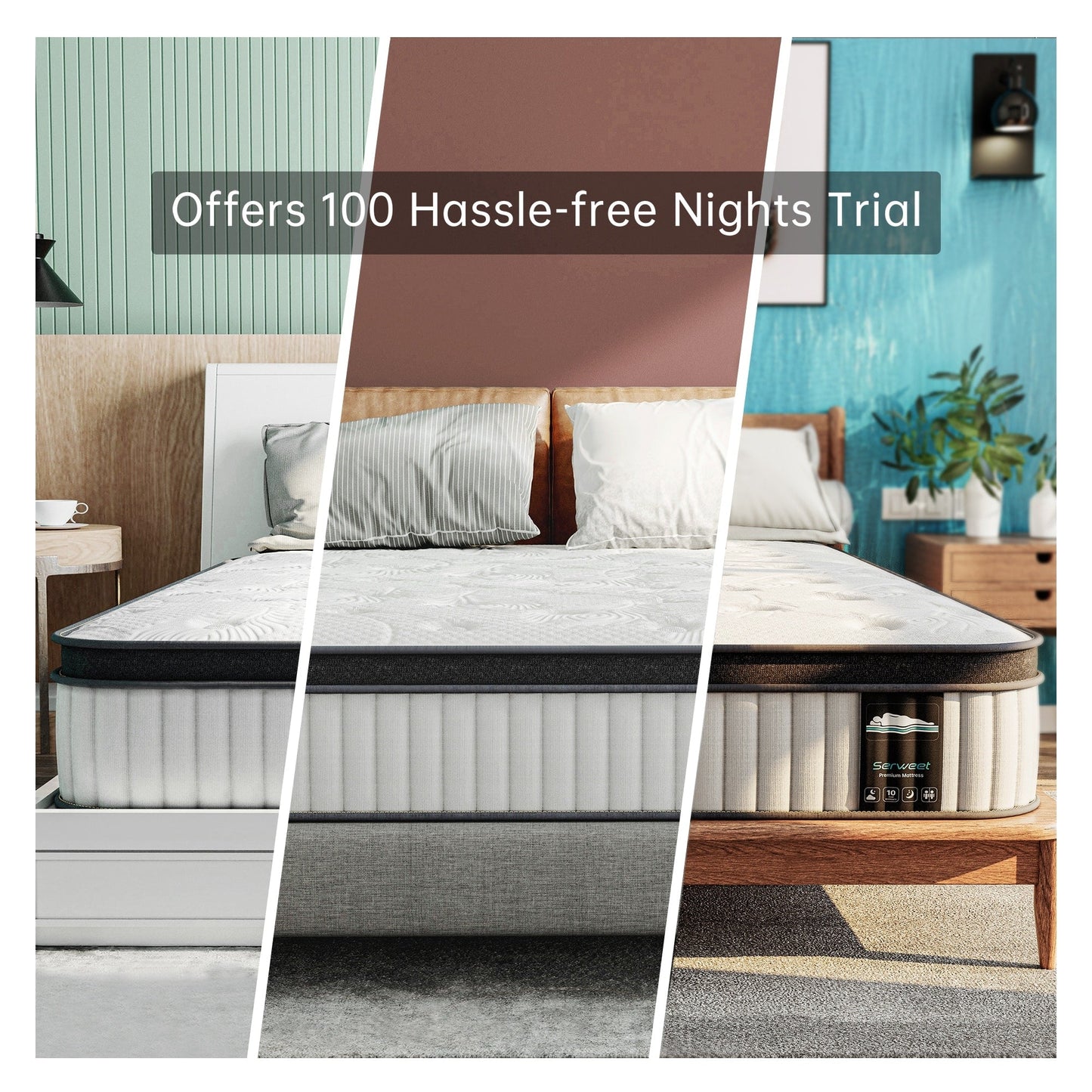 Materasso Queen, materasso in memory foam ibrido da 10 pollici, diversi colori opzionali