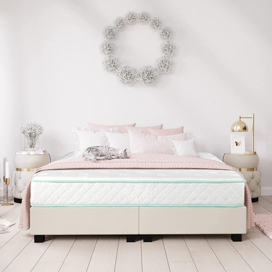 Materasso Queen Size - 9 pollici Excellence - Materasso a molle insacchettate con rivestimento in schiuma di Aloe Vera Hybrid Tight-Top di medie dimensioni