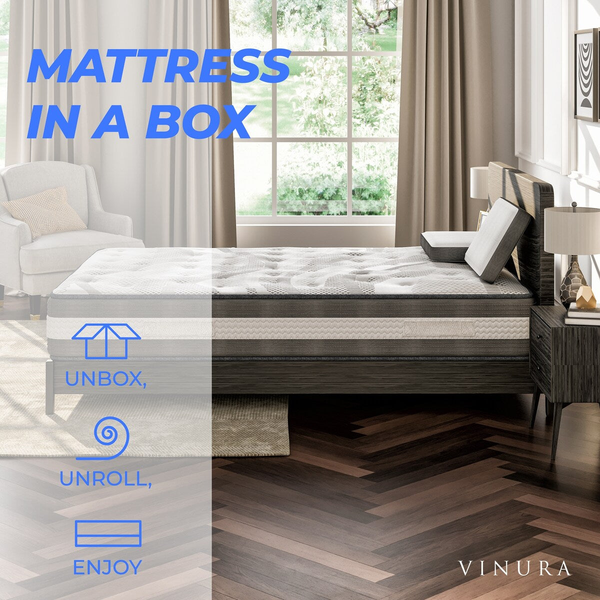 Materasso Queen Size con tessuto bianco - Memory Foam 12 pollici