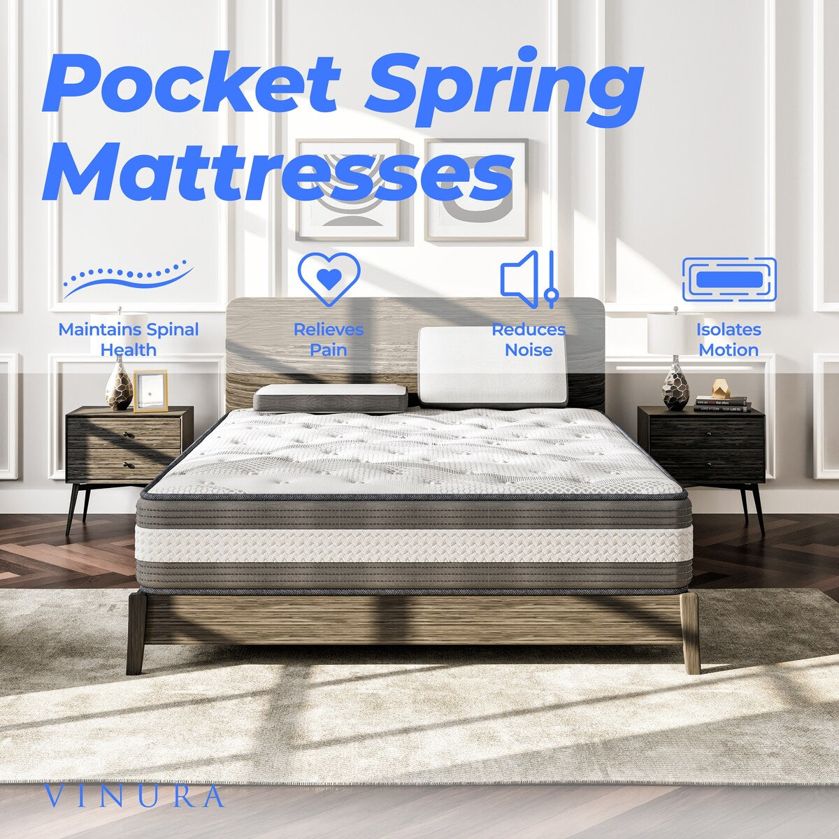 Materasso Queen Size con tessuto bianco - Memory Foam 12 pollici