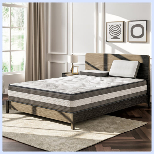 Materasso Queen Size con tessuto bianco - Memory Foam 12 pollici