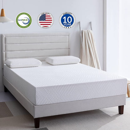 Materasso Queen da 12 pollici in memory foam gel, sensazione media, ipoallergenico, traspirante, in una scatola