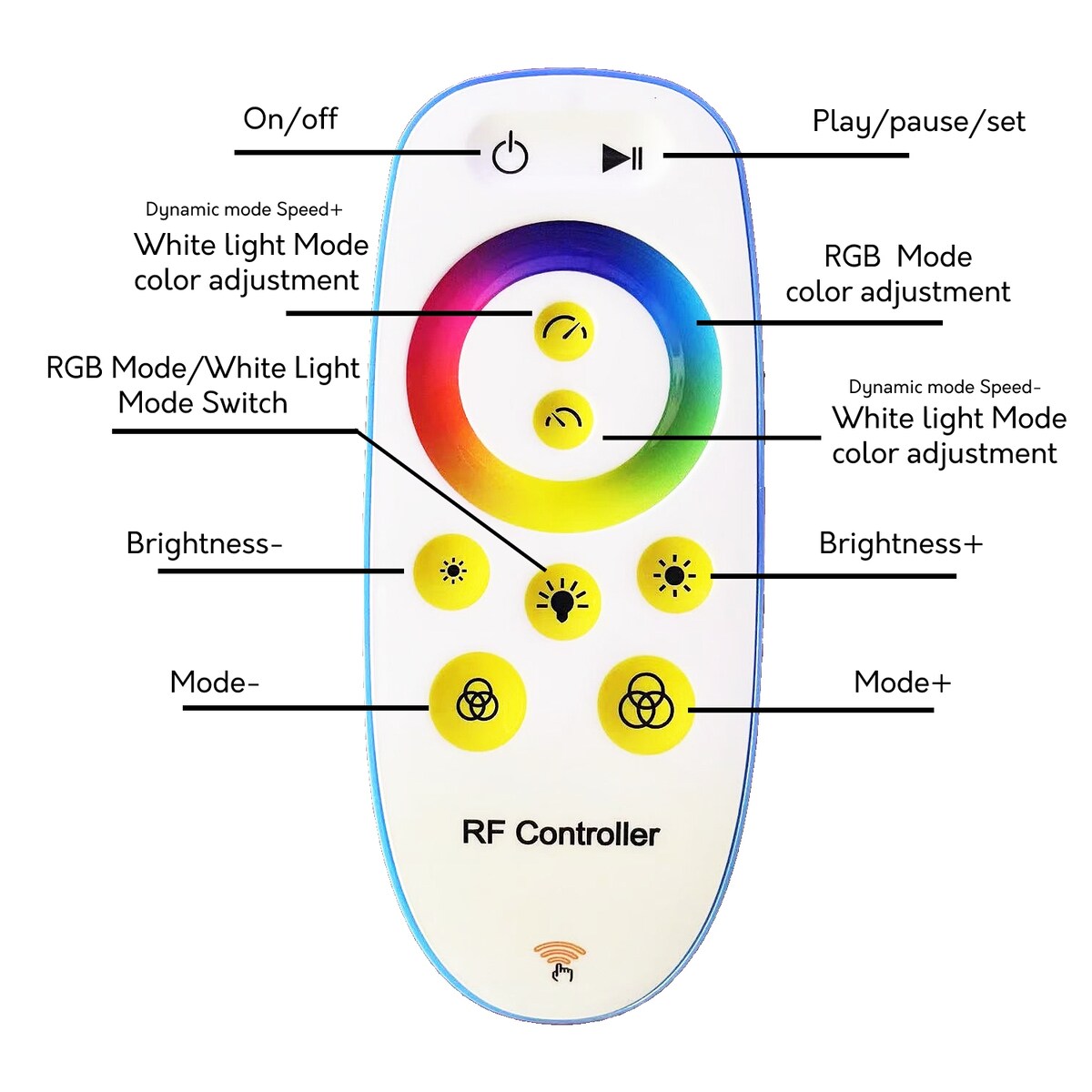 Lampada da terra angolare a LED RGBCW con telecomando