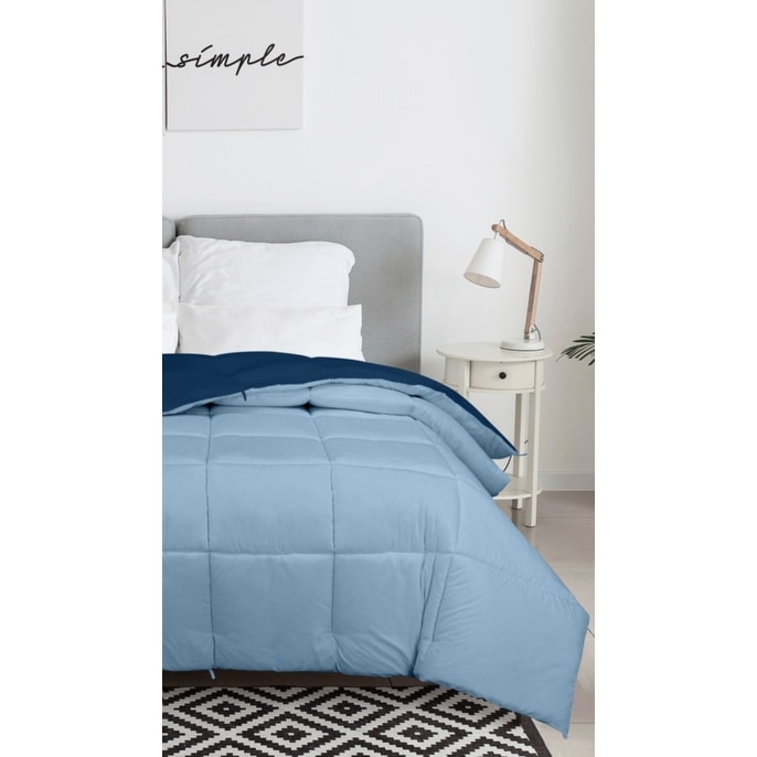 Piumino Royale King - Piumino alternativo in piumino per tutte le stagioni - Piumino trapuntato leggero (King, blu navy)