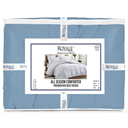 Piumino Royale King - Piumino alternativo in piumino per tutte le stagioni - Piumino trapuntato leggero (King, blu navy)