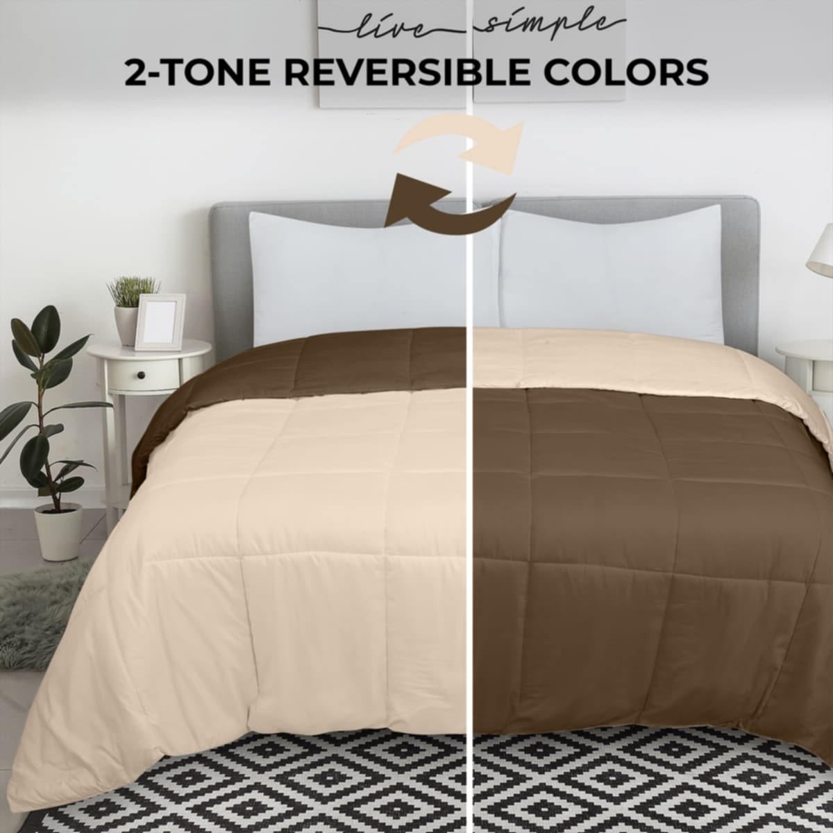 Piumino Royale King - Piumino alternativo in piumino per tutte le stagioni - Piumino trapuntato leggero (King, blu navy)