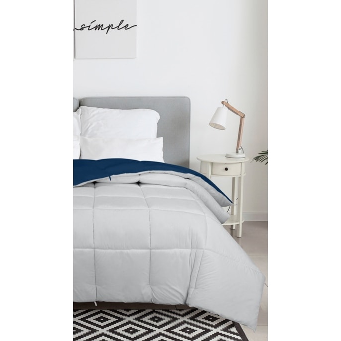 Piumino Royale King - Piumino alternativo in piumino per tutte le stagioni - Piumino trapuntato leggero (King, blu navy)