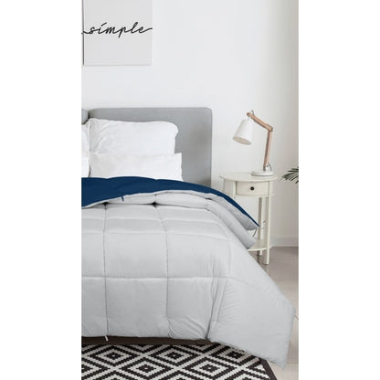 Piumino Royale King - Piumino alternativo in piumino per tutte le stagioni - Piumino trapuntato leggero (King, blu navy)