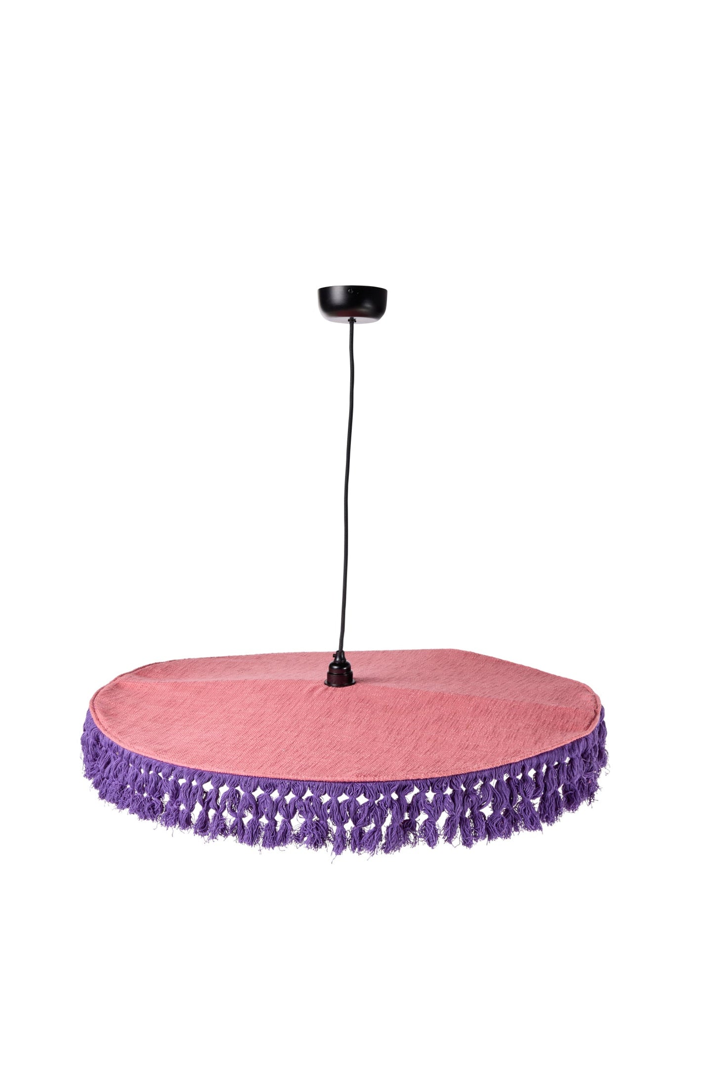 Siviglia - Lampadario Con Frangia Rosa E Viola