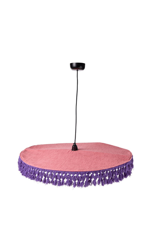 Siviglia - Lampadario Con Frangia Rosa E Viola