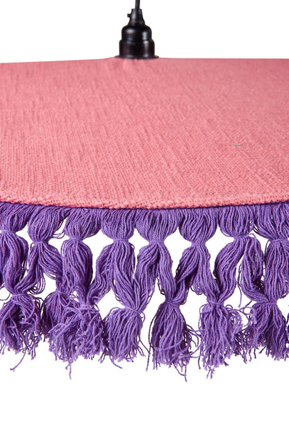 Siviglia - Lampadario Con Frangia Rosa E Viola