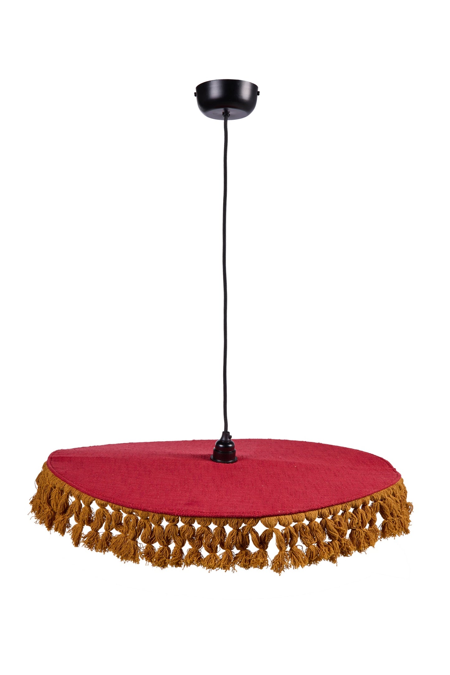 Siviglia - Lampadario Con Frange Rosso E Arancio