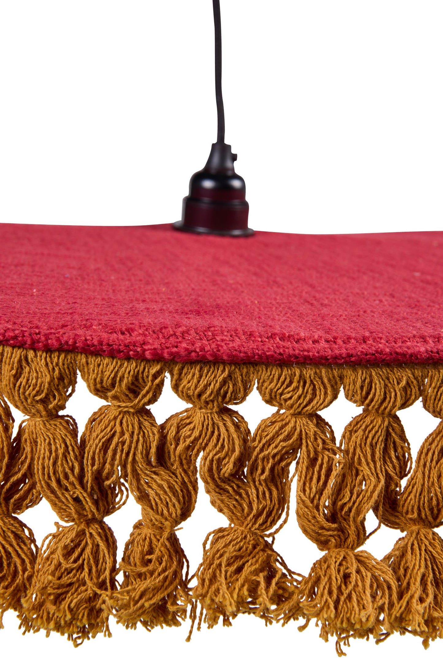 Siviglia - Lampadario Con Frange Rosso E Arancio