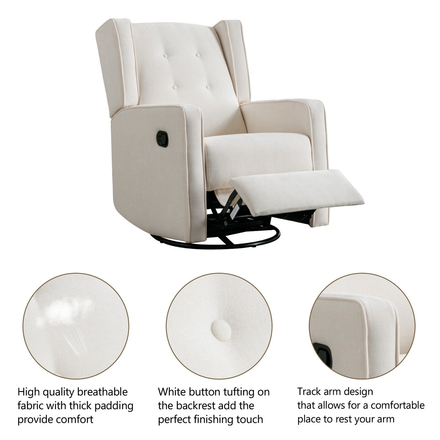 Poltrona reclinabile girevole da corsa, set da due posti