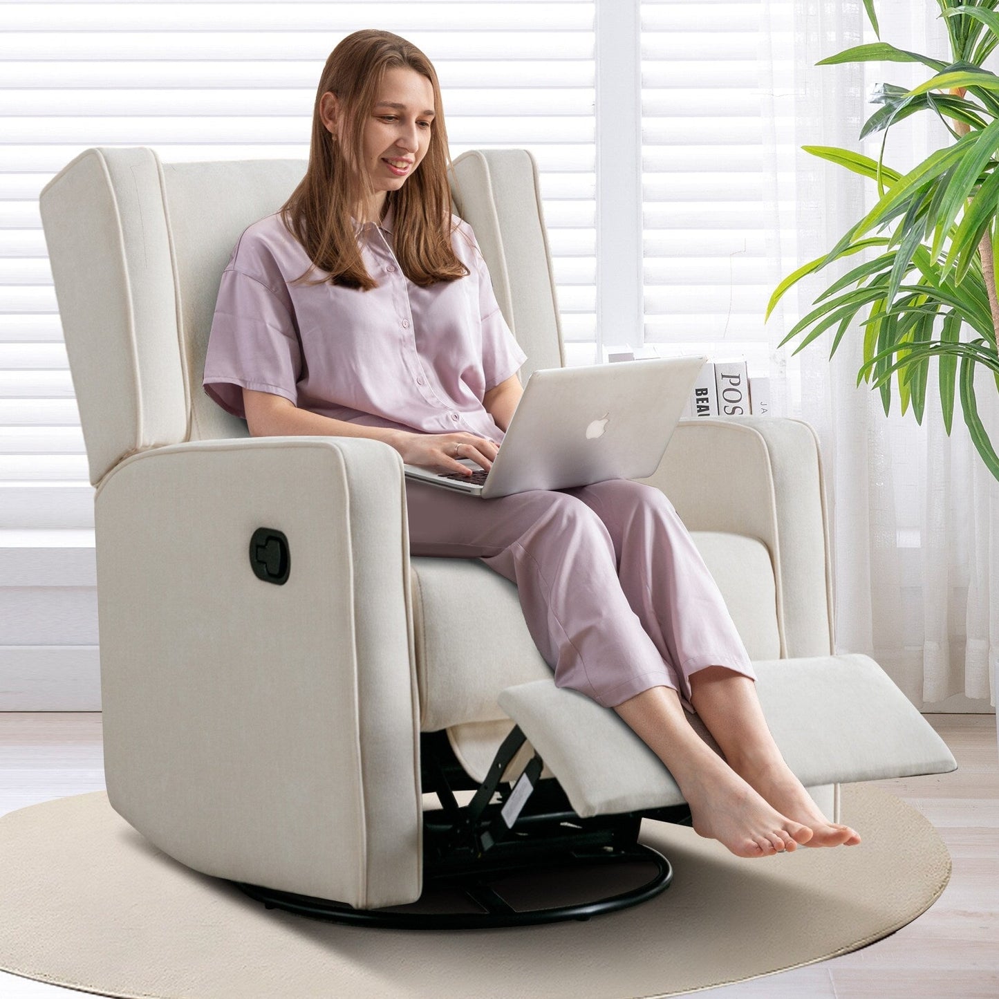 Poltrona reclinabile girevole da corsa, set da due posti