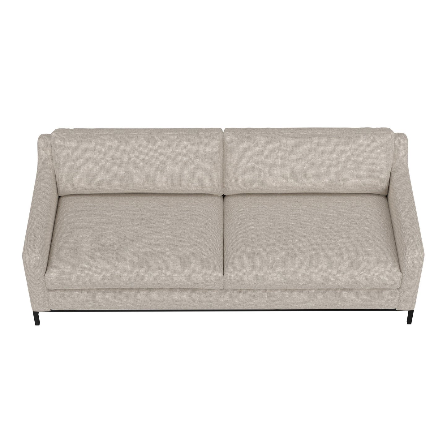 Divano Raed, 2 cuscini lombari, 89 pollici, legno massello, nero, poliestere beige