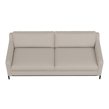 Divano Raed, 2 cuscini lombari, 89 pollici, legno massello, nero, poliestere beige