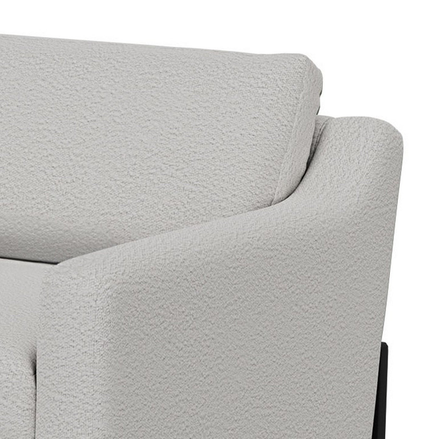 Divano Raed, 2 cuscini lombari, 89 pollici, legno massello, nero, poliestere avorio