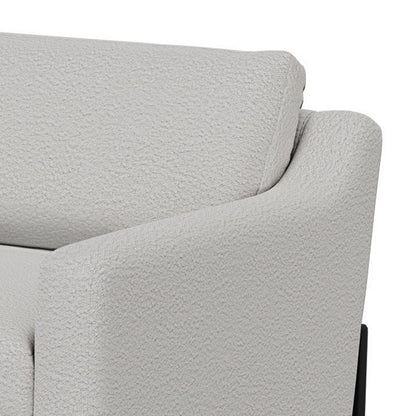 Divano Raed, 2 cuscini lombari, 89 pollici, legno massello, nero, poliestere avorio