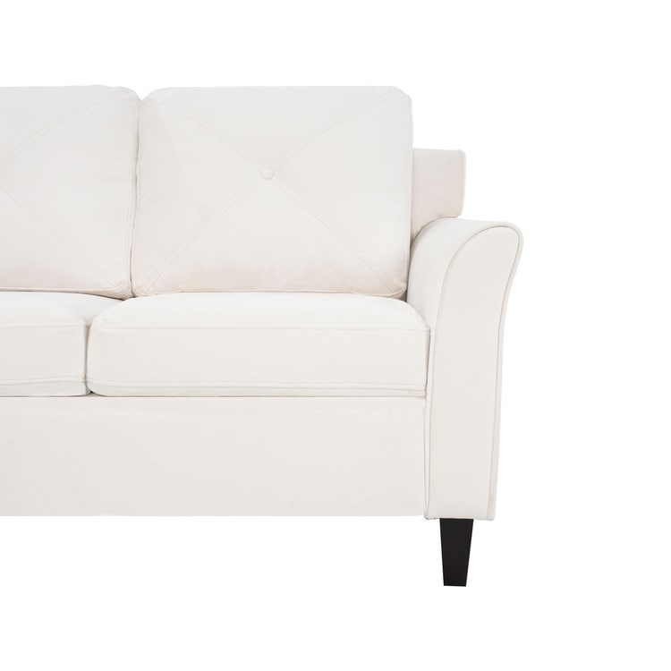 Divano imbottito con bottoni Raelynn, divano moderno ed economico - Divano in microfibra per piccoli spazi, soggiorno, camera da letto