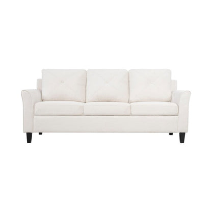 Divano imbottito con bottoni Raelynn, divano moderno ed economico - Divano in microfibra per piccoli spazi, soggiorno, camera da letto