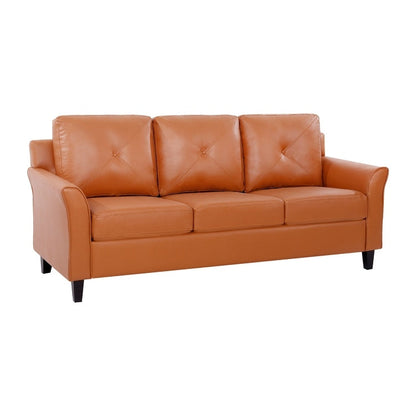 Divano imbottito con bottoni Raelynn, divano moderno ed economico - Divano in microfibra per piccoli spazi, soggiorno, camera da letto