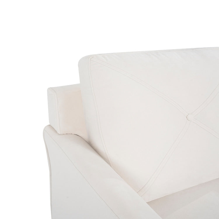 Divano imbottito con bottoni Raelynn, divano moderno ed economico - Divano in microfibra per piccoli spazi, soggiorno, camera da letto