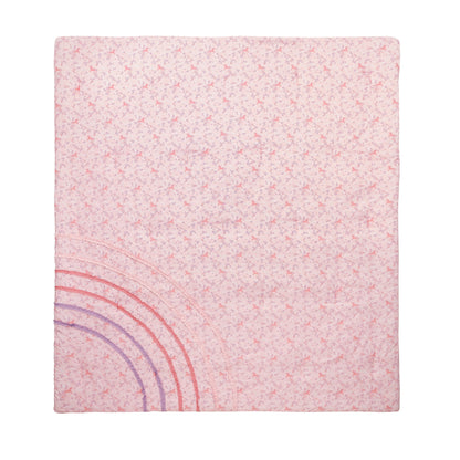 Set copripiumino in microfibra ultra morbida con volant arcobaleno rosa