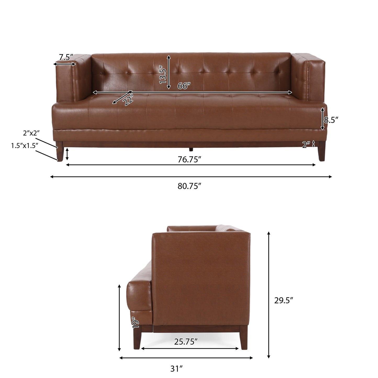 Divano imbottito Raintree di Christopher Knight Home