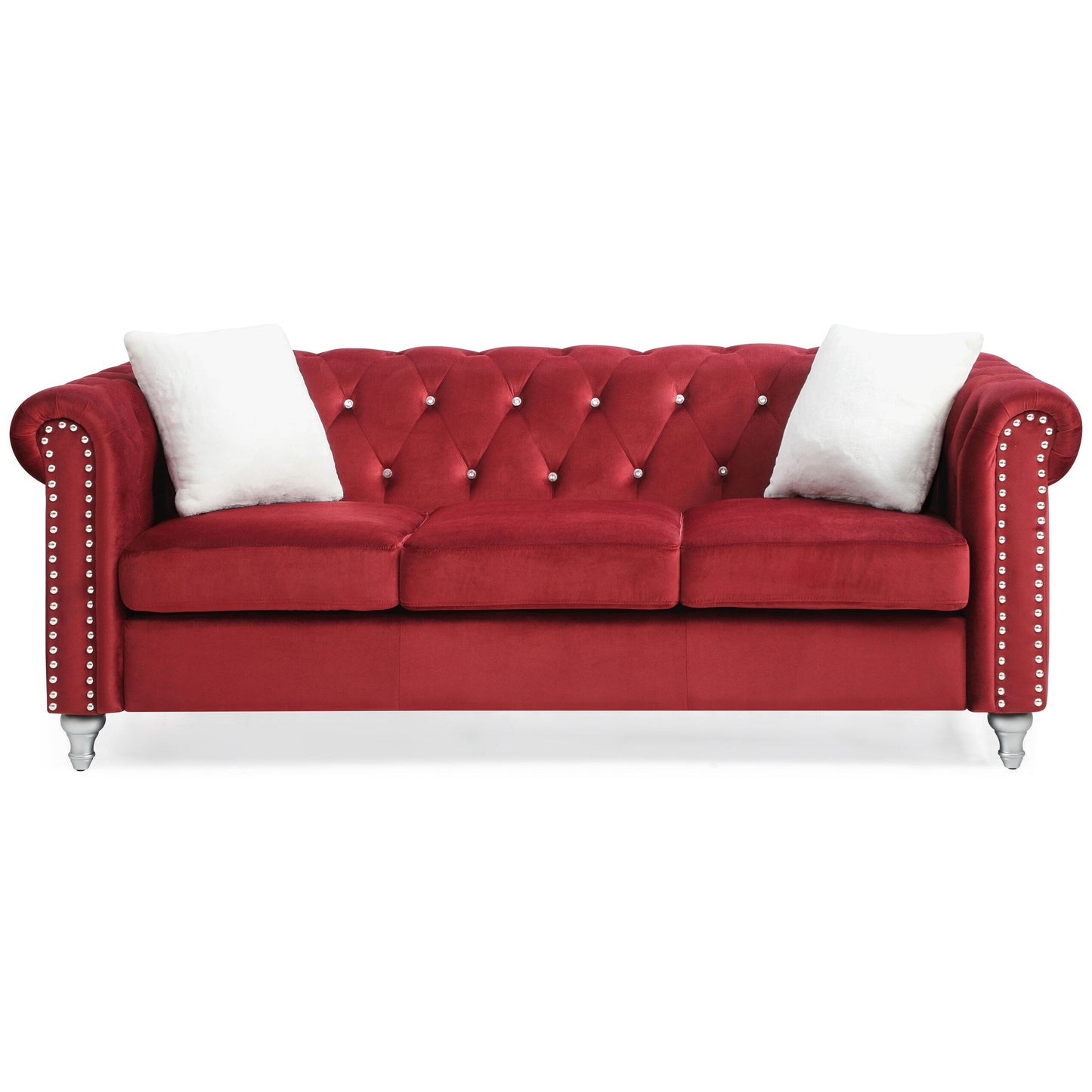 Divano capitonné in velluto microsuede Raisa