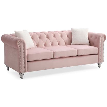 Divano capitonné in velluto microsuede Raisa