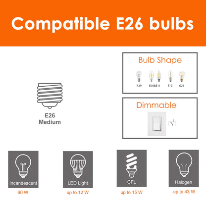 Lampadario a tamburo da soffitto con 4 luci semi-incassate, stile fattoria, nero