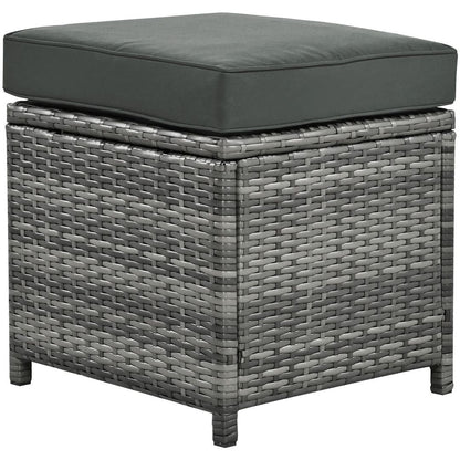 Set di divani da giardino in rattan PE da 6 pezzi con contenitore e sedili regolabili